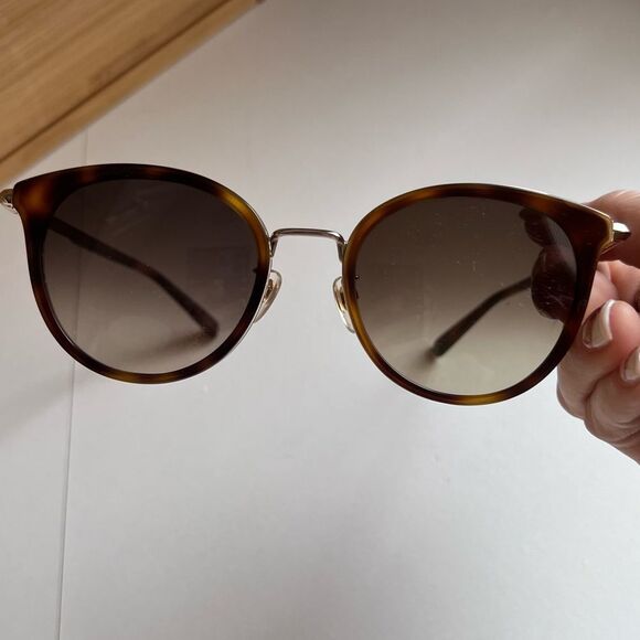 MCM Authentic designer brown and gold Metal & Acetate Cat-Eye Sunglasses